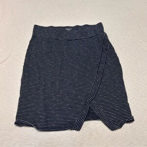 Toad & Co. Stripe Knit Faux Wrap Moxie‎ Skirt Small Navy White
